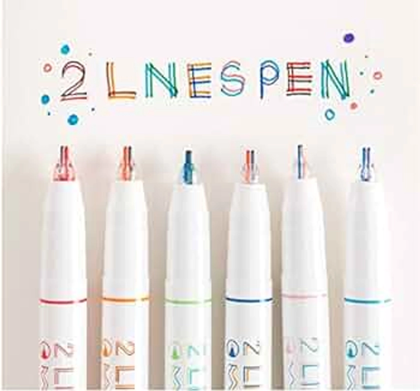 Tomorotec 3-D Two Line Drawing Pens, Draw Two Lines Simultaneously Double Line Markers Journal Pens