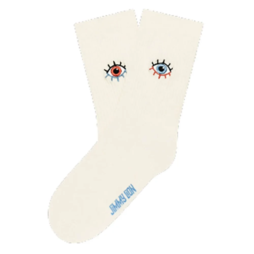 Jimmy lion Chaussettes crew Eyes Beige | Dressinn