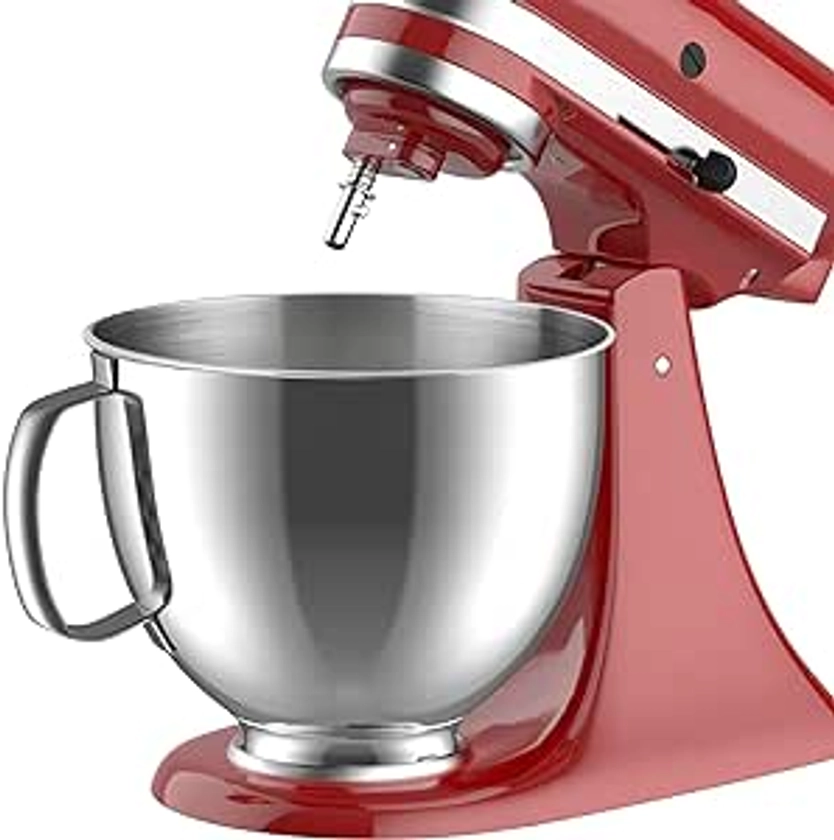 GVODE Accessoire en acier inoxydable pour Kitchenaid Bol, Bol de mixage en acier inoxydable de 4,5 à 5 litres pour Kitchenaid accessoires