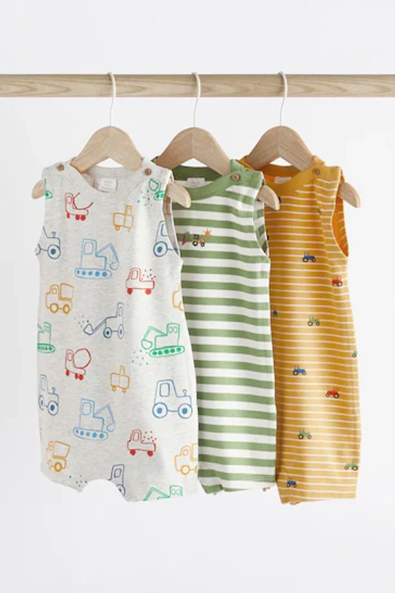 Buy Bright Farm Baby Jersey Rompers 3 Pack from the Next UK online shop