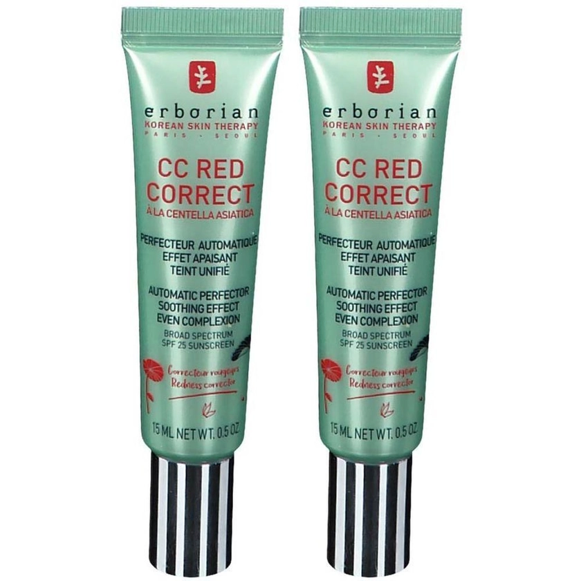 erborian CC Red Correct crème anti-rougeurs 2x15 ml - Redcare Pharmacie