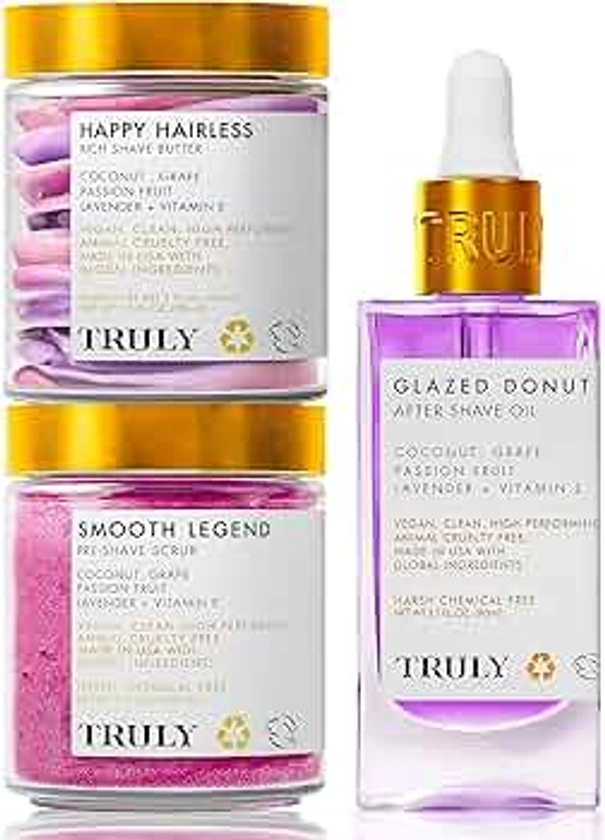 Truly Beauty Smooth Legend Shave Kit - Coochy Sensitive Skin Shave Oil, Vegan And Cruelty Free Shaving Cream, After Shave for Women