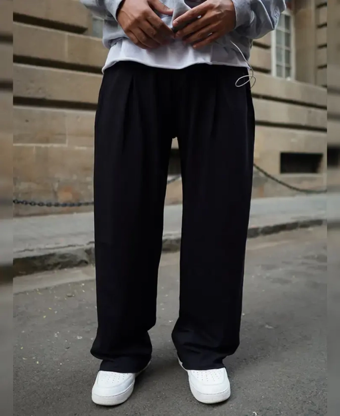 Black Baggy Fit Track Pant