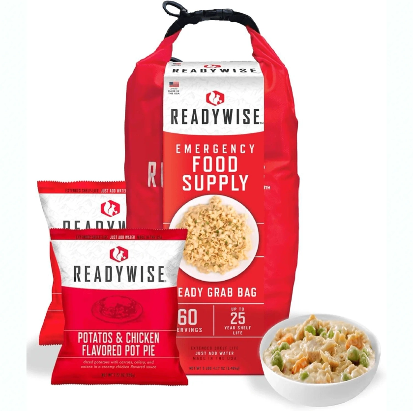 Freeze-Dried Emergency Food Pouches in Dry Bag - 60 Servings