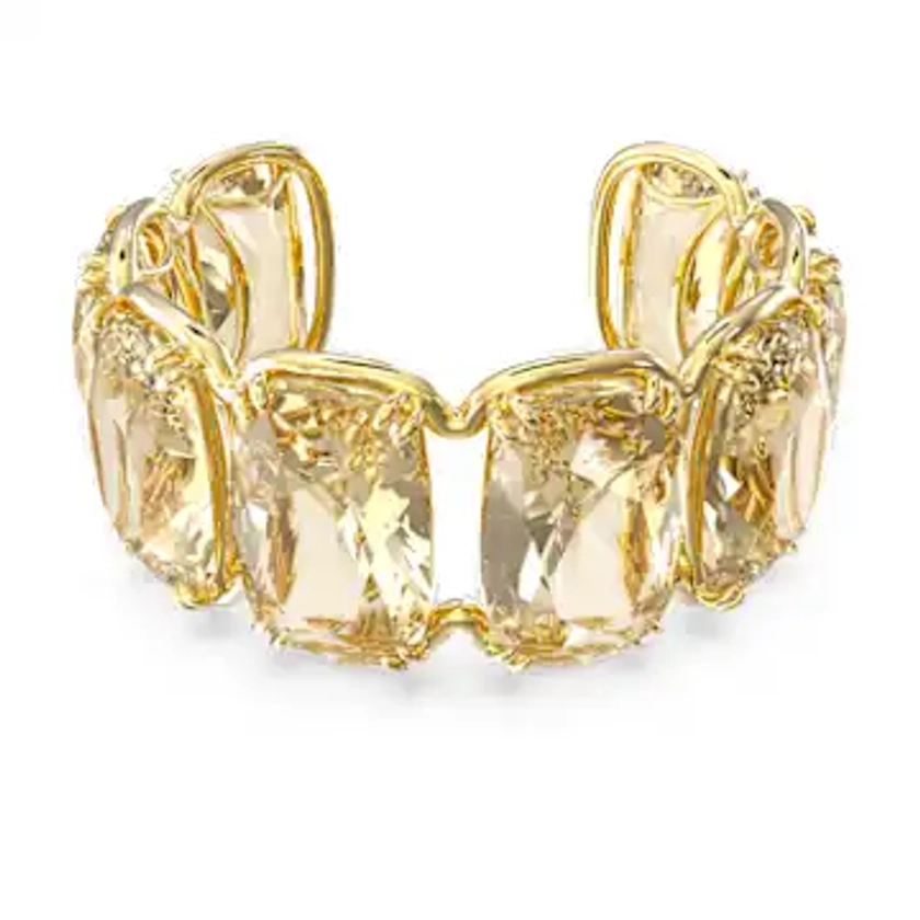 Harmonia cuff, Oversized floating crystals, Gold tone, Gold-tone plated by SWAROVSKI