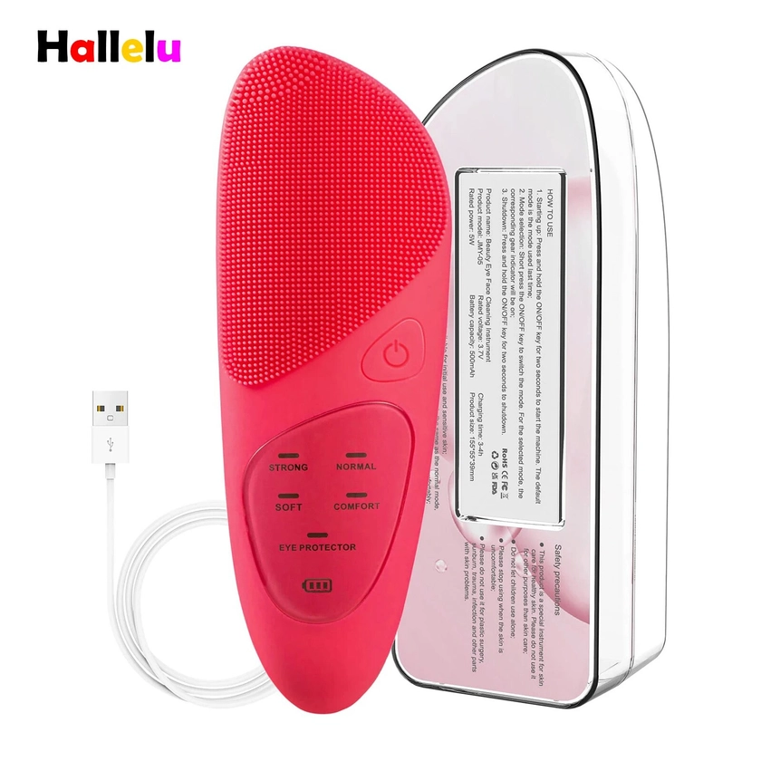 True Zoned Silicone Face Cleansing Exfoliating Massage Brushes Cleaner Device Sonic Facial Scrubber Exfoliator Eye Protector