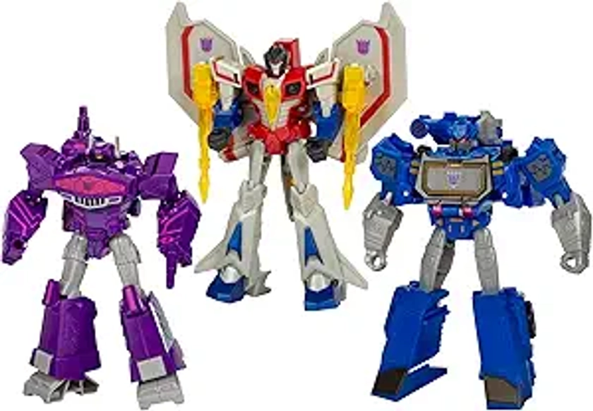 Transformers Decepticon Commander 3-Pack of 5-Inch Robot Action Figures for Boys and Girls, Starscream, Shockwave & Soundwave, Interactive Toys for Kids Ages 6 and Up (Amazon Exclusive)