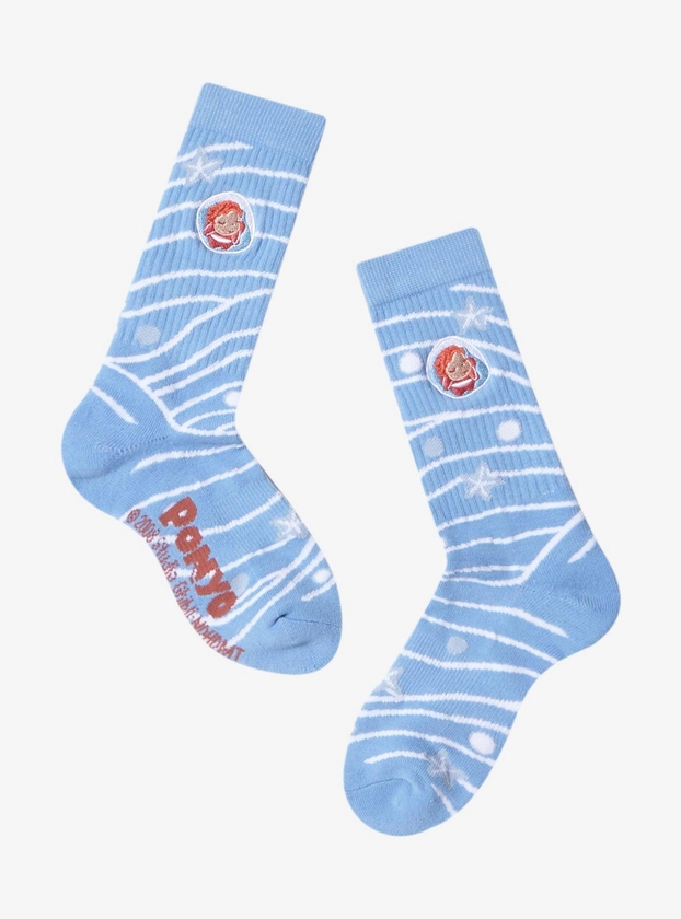 Studio Ghibli Ponyo Waves Allover Print Crew Socks — BoxLunch Exclusive