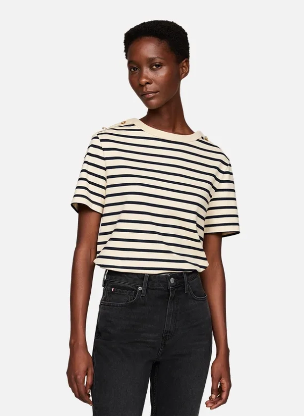 T-SHIRT RAYé EN COTON - TOMMY HILFIGER pour FEMME | Printemps.com