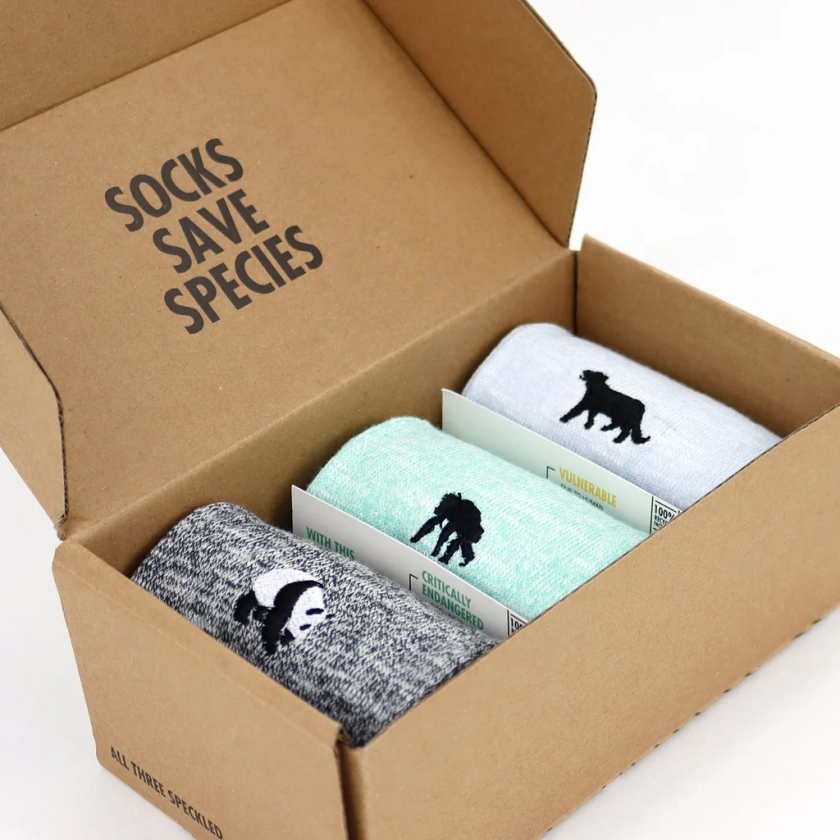 Critically Endangered Adult Speckled Socks - 3 Pack