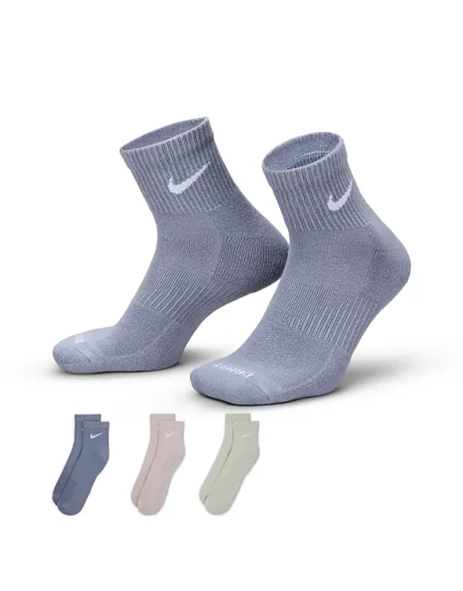 Nike Training Plus - Everyday Cushioned - Lot de 3 paires de chaussettes - Multicolore | ASOS