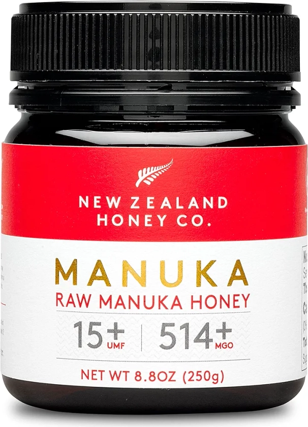 Miel de Manuka MGO 514+ / UMF 15+ de New Zealand Honey Co. | Actif et brut | Fabriqué en Nouvelle-Zélande | 250g