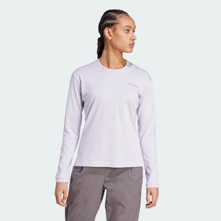 adidas Terrex Xploric Logo Long Sleeve Tee - Μωβ | adidas Ελλάδα