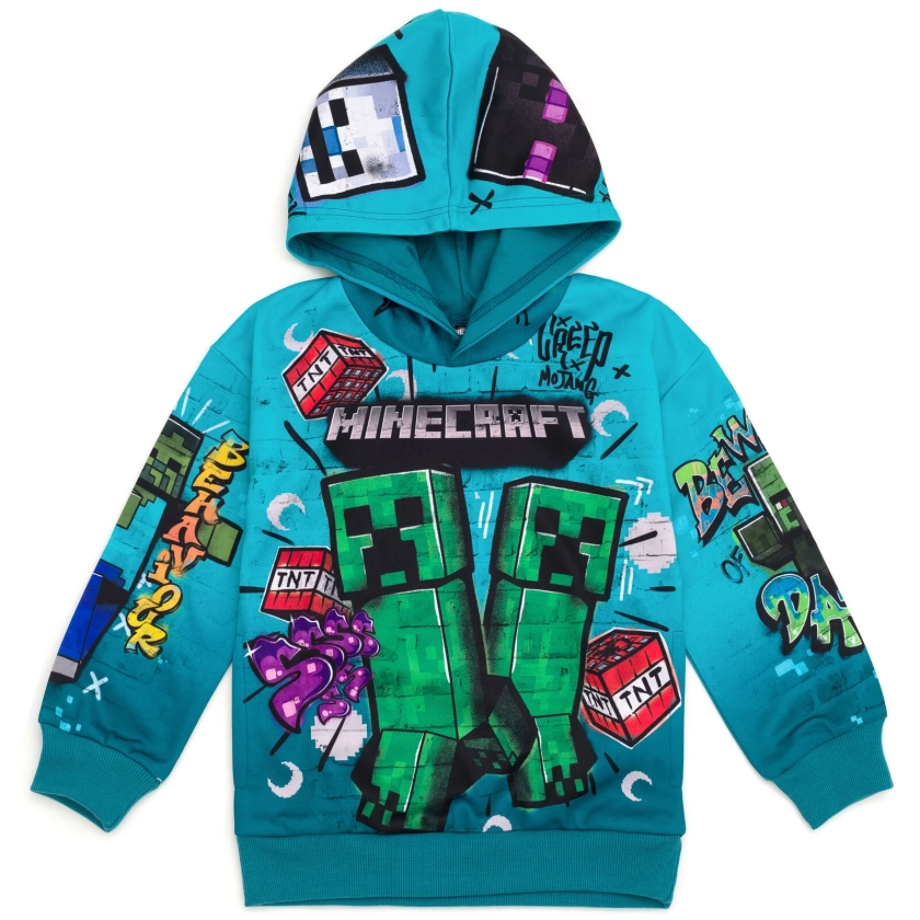 Minecraft Creeper Zombie Steve Little Boys Fleece Pullover Hoodie Little Kid to Big Kid - Walmart.com