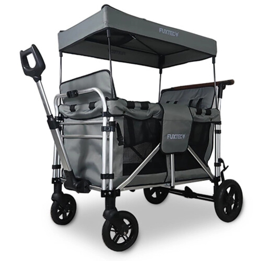(Premium grey) FUXTEC folding wagon - CTXL900 - for up to 4 children on OnBuy