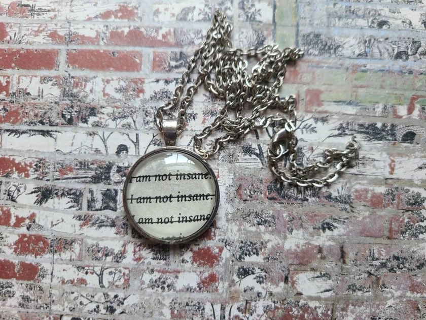 I'm Not Insane Pendant Necklace Made From Shatter Me Book Pages - Etsy Australia