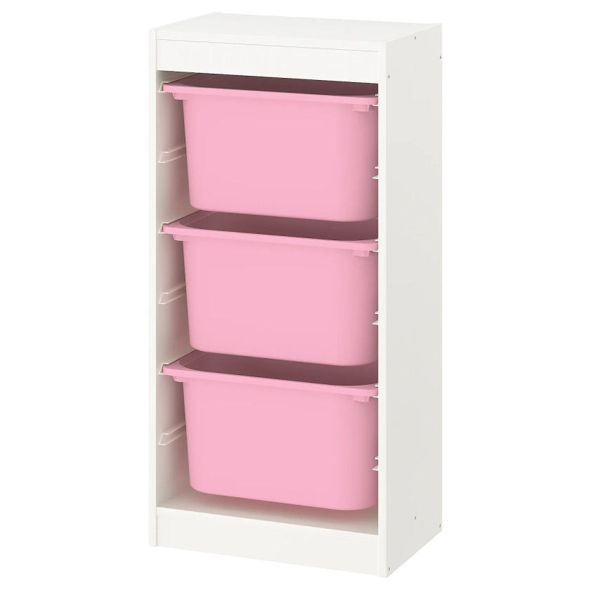 TROFAST combinaison structure + bacs, blanc/rose, 46x30x94 cm - IKEA
