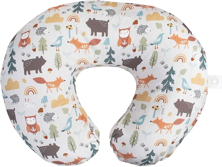 Boppy Nursing Pillow Original Support, Spice Woodland, Ergonomic Nursing Essentials for Bottle and Breastfeeding, Firm Fiber Fill, with Removable Nursing Pillow Cover, Machine Washable