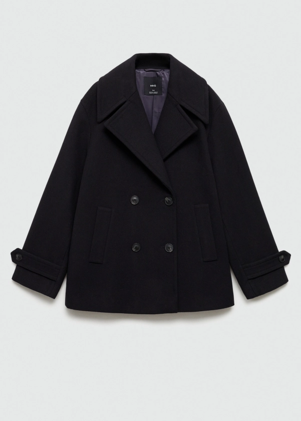 Manteau en laine à double boutonnage - Femme | MANGO France métropolitaine