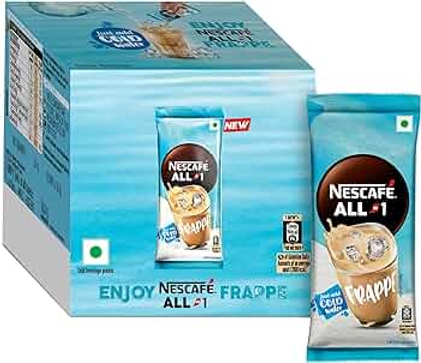 Nescafe All In 1 Frappe, Instant Cold Coffee Mix Powder, Bag, 224G (Pack Of 8 Sachets), Just Add Cold Water : Amazon.in: Grocery & Gourmet Foods