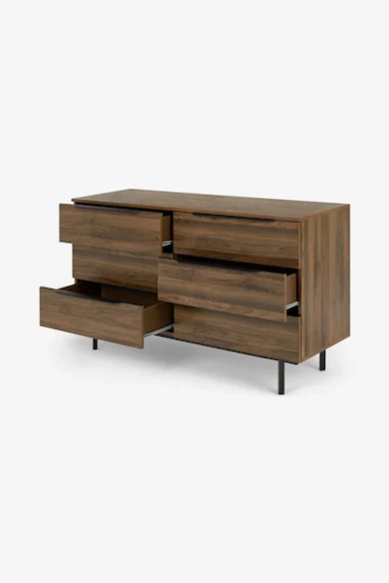 MADE.COM Walnut Effect Damien Wide Chest of Drawers