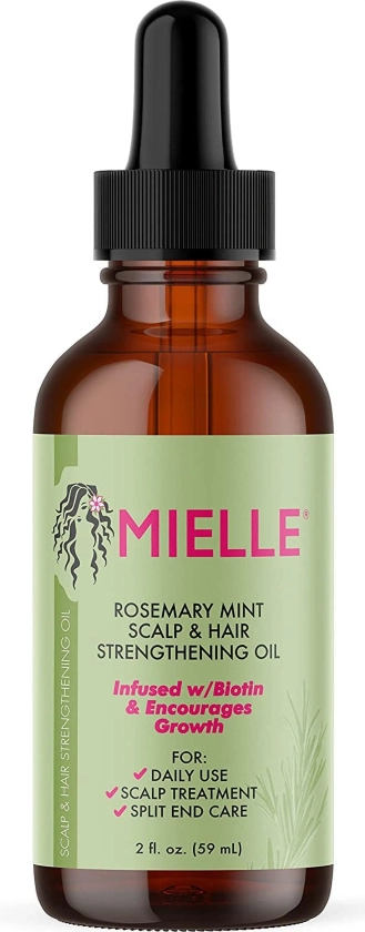 Mielle Rosemary Mint Scalp & Hair Strengthening Oil, Infused w/Biotin, 2 Ounces