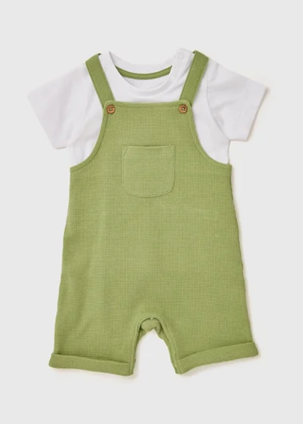 Baby Green Dungarees & T-Shirt Set (Newborn-23mths)