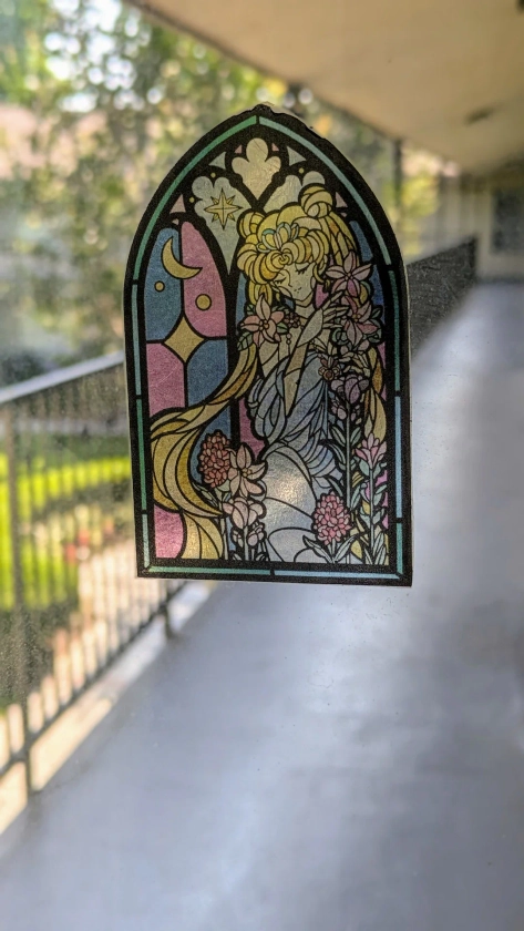 Princess Serenity Stained Glass transparent Stickers and Magnets (Pre-Sale)