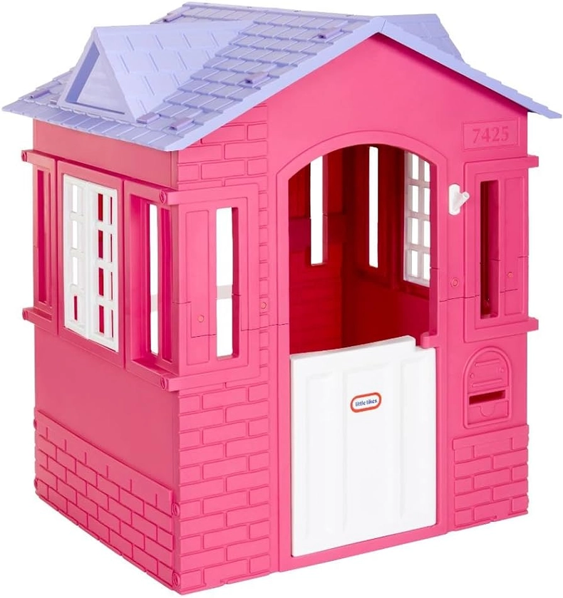 Little Tikes Cape Cottage Pretend Princess Playhousefor Kids, Indoor Outdoor, with Working Doors and Windows, for Toddlers Ages 2+ Years,Pink,Large