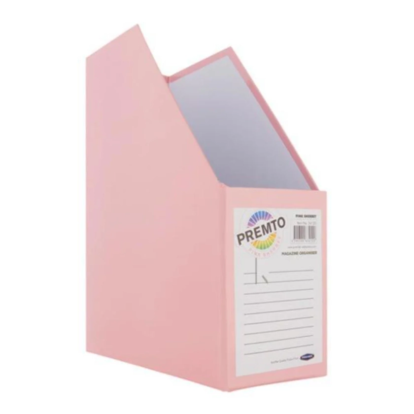 Premto Pastel Magazine Organiser - Made of Heavy Duty Cardboard - Pink Sherbet | Buy Online at Stationery Shop