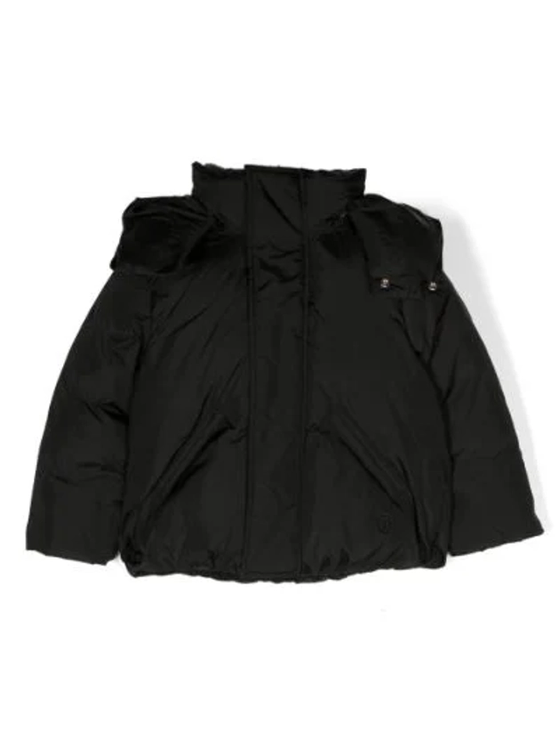 MM6 Maison Margiela Kids Black Padded Hooded Jacket | Browns