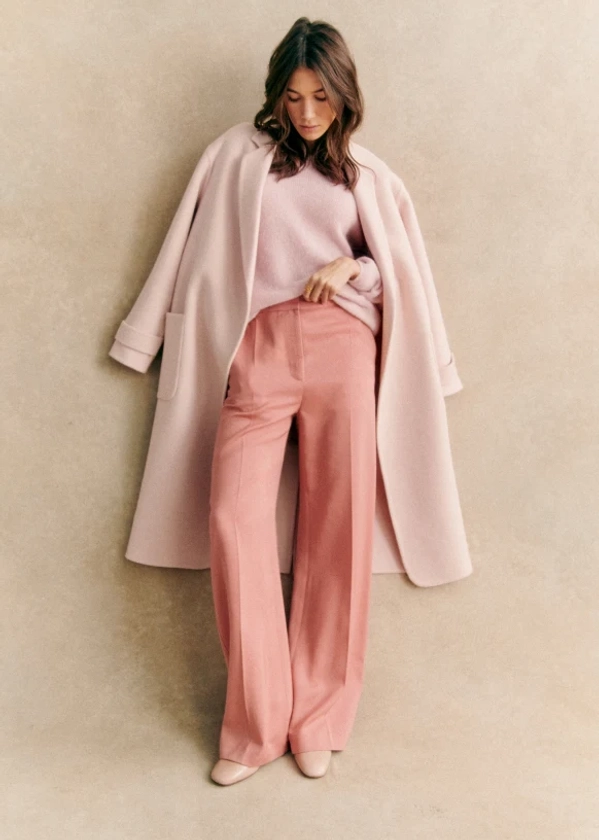 Mederick Coat - Powder Pink - Wool - Sézane