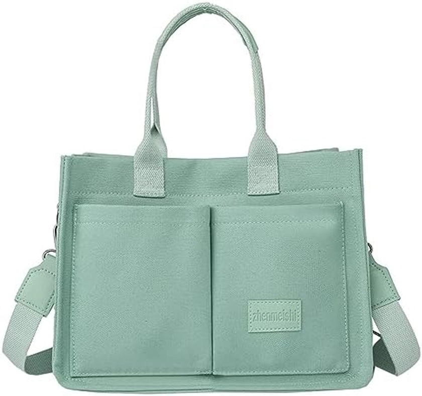 Canvas Tote Bags for Women Large Shoulder Hobo Bags Handbags Purse Big Satchel Purses Multi-pockets Casual Work Bags 2023