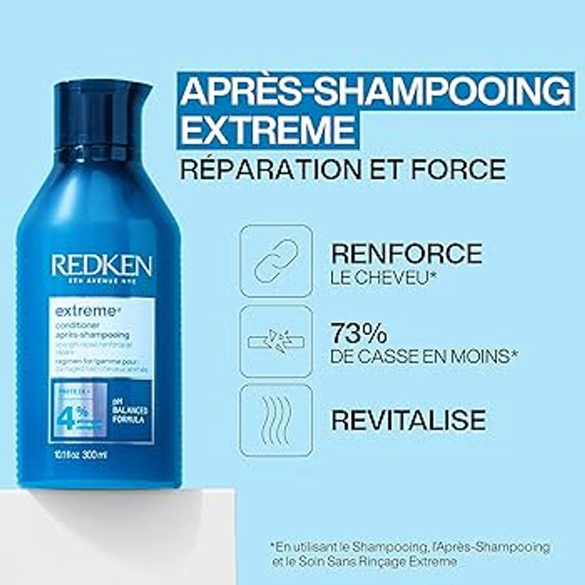 Redken | Après-Shampoing Fortifiant pour Cheveux Abimés, Riche en Protéines, Extreme