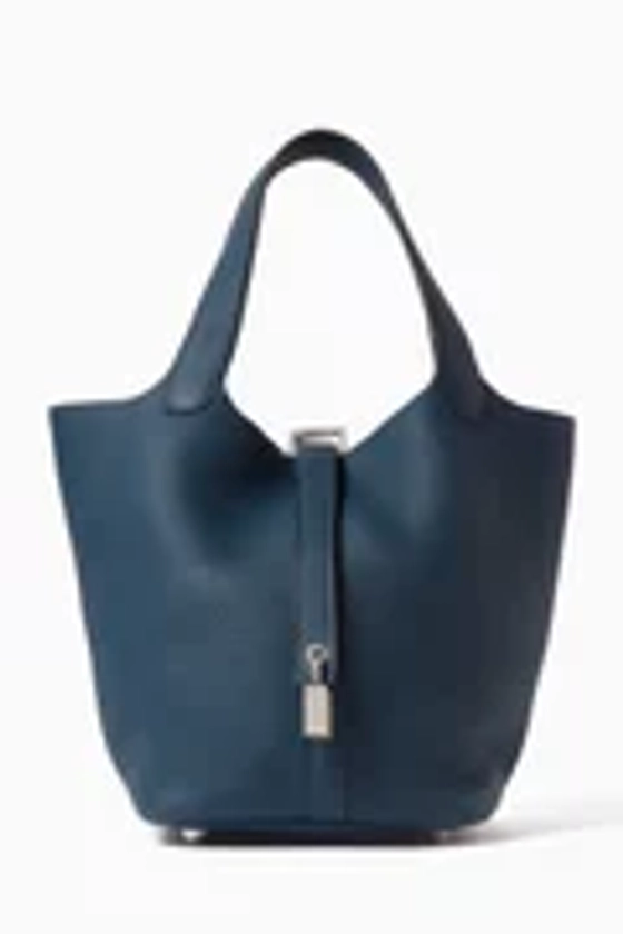 Buy Hermès Pre-Loved Blue Unused Picotin 18 Bag in Clemence Leather Online for Women | Ounass UAE