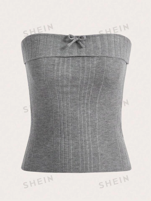 SHEIN MOD Solid Tube Knit Top | SHEIN USA