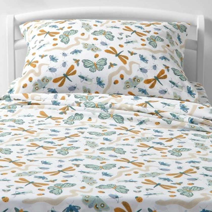 Queen Insect Print Cotton Kids' Sheet Set - Pillowfort™