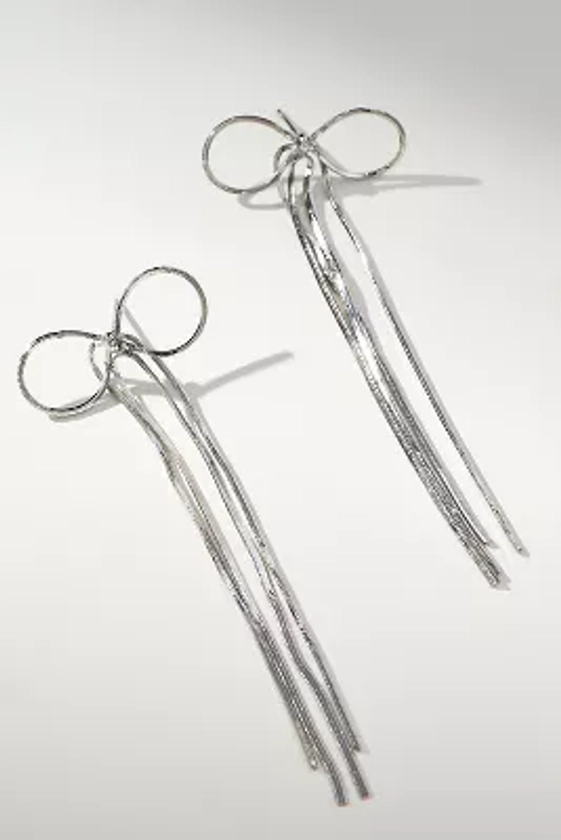 Slinky Metal Bow Drop Earrings