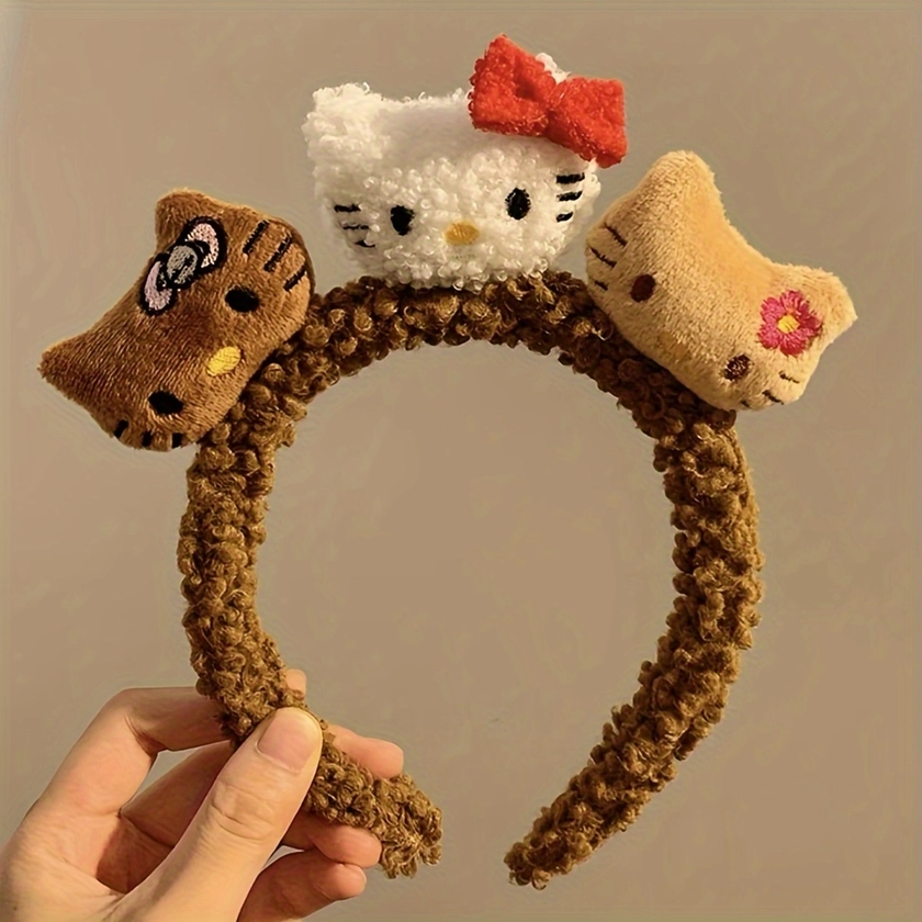 1pc Lovely Cartoon * Decorative Head Band Cute Plush Non Slip Hair Hoop Trendy Hair Accessories For Women And Girls