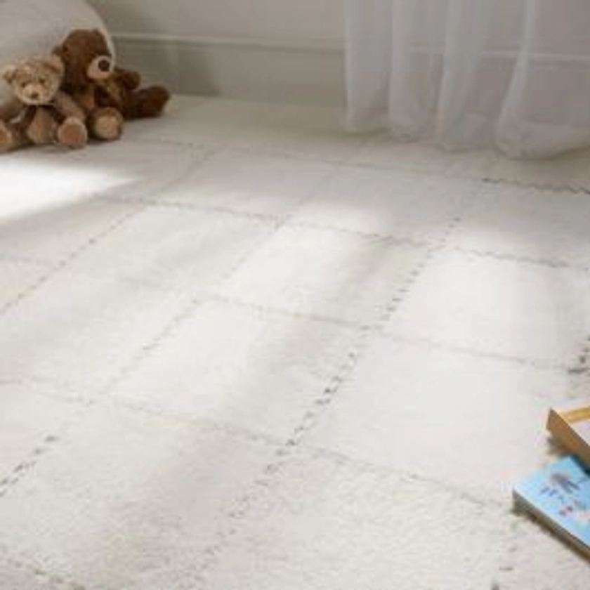 OHS 9 Piece Interlocking Teddy Tiles - Cream