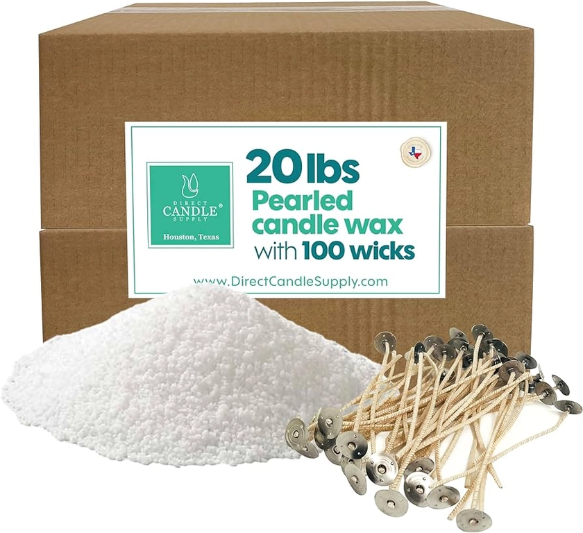 Amazon.com: Snow Pearled Candle with Wicks | Sand Candle Wax kit | 20lbs of Candle Sand with 100 Wicks Included | Unscented Powder Candles for Candle Making, Weddings, and Parties