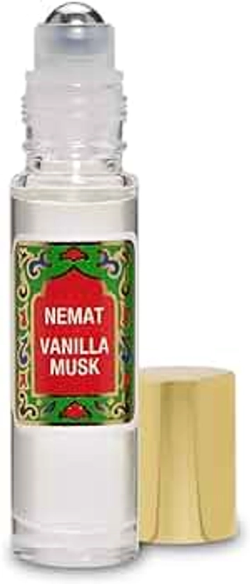 Vanilla Musk Perfume Oil Roll-On - Vanilla Fragrance Oil Roller (No Alcohol) Perfumes for Women and Men by Nemat Fragrances, 10 ml / 0.33 fl Oz