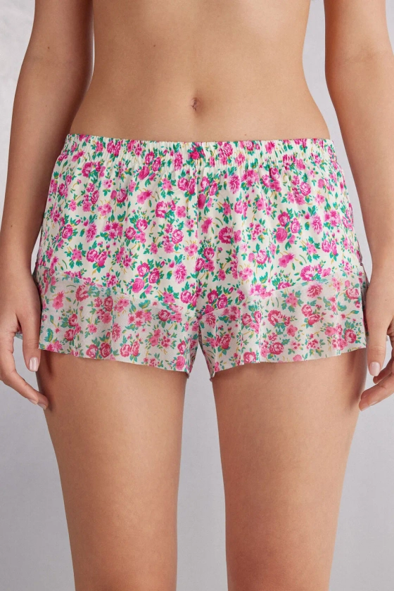 Shorts Em Cetim Life is a Flower - PDC2531 - Intimissimi | Italian lingerie