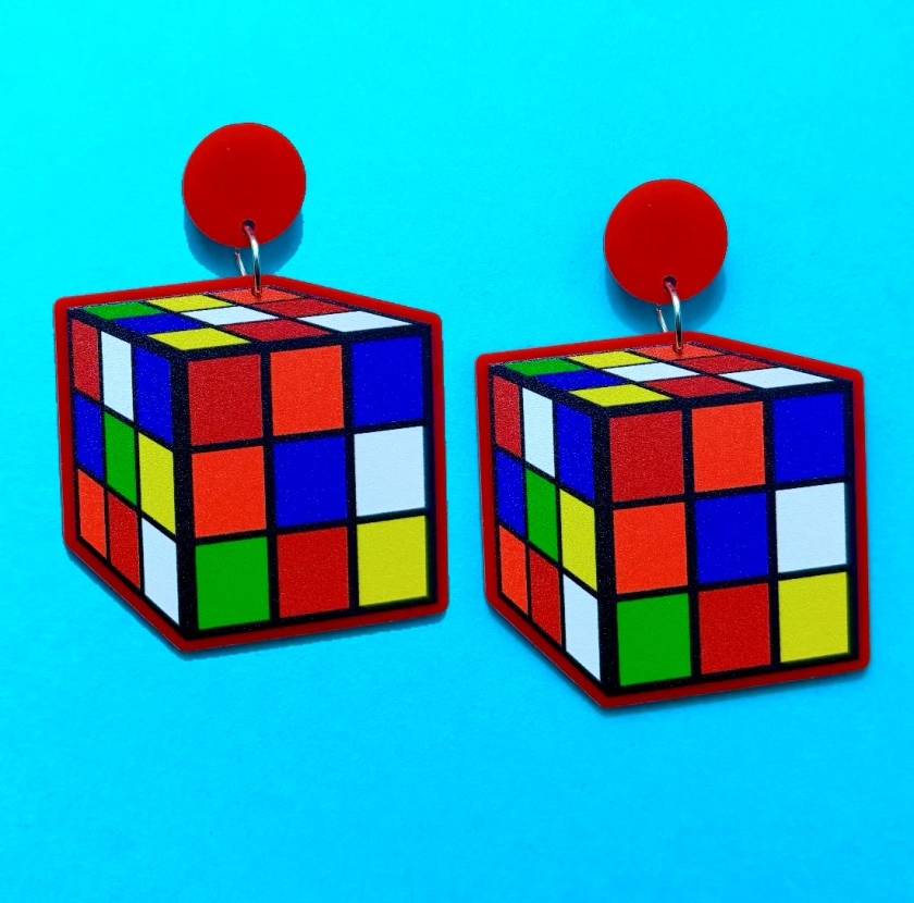 Rubix Cube Drop Earrings