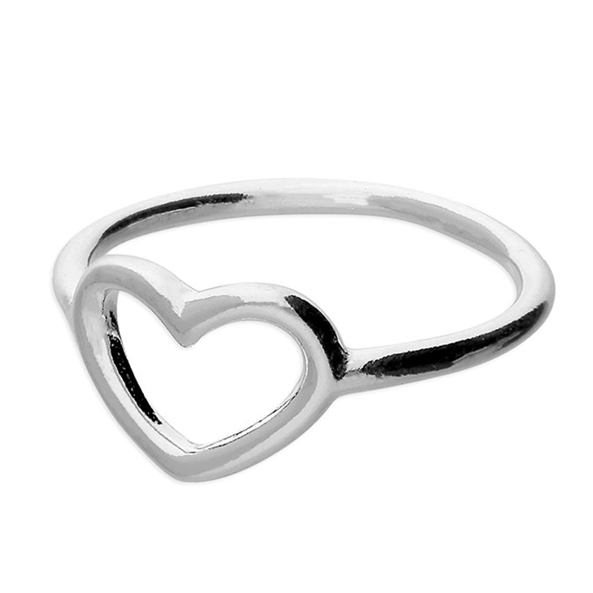 Silver Open Heart Ring — violet ivy