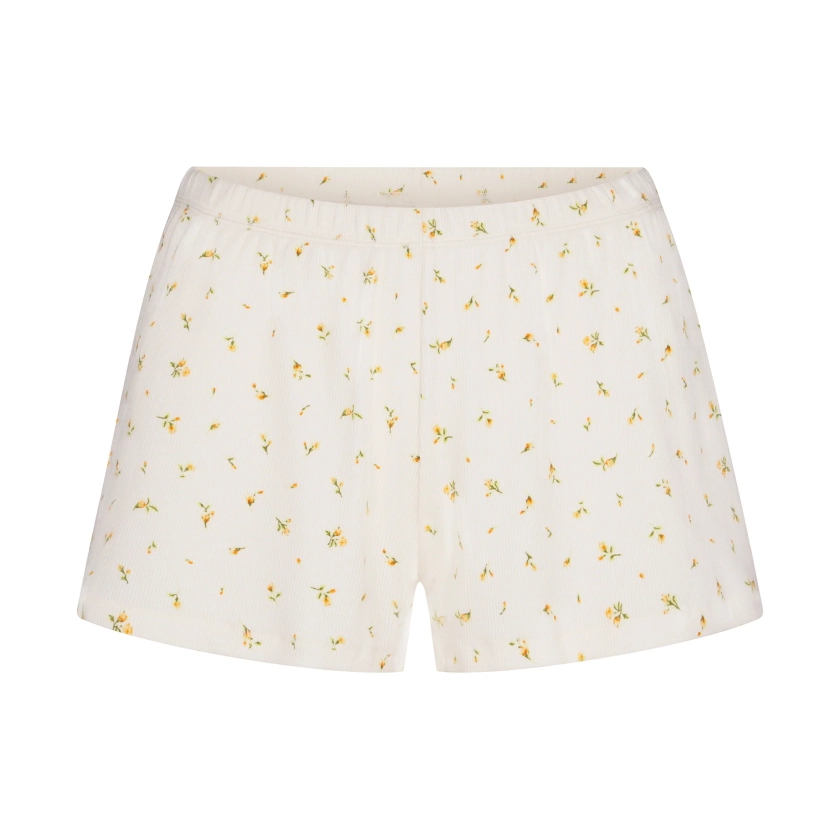 COTTON RIB SHORT SHORT | MARIGOLD ROSEBUD PRINT