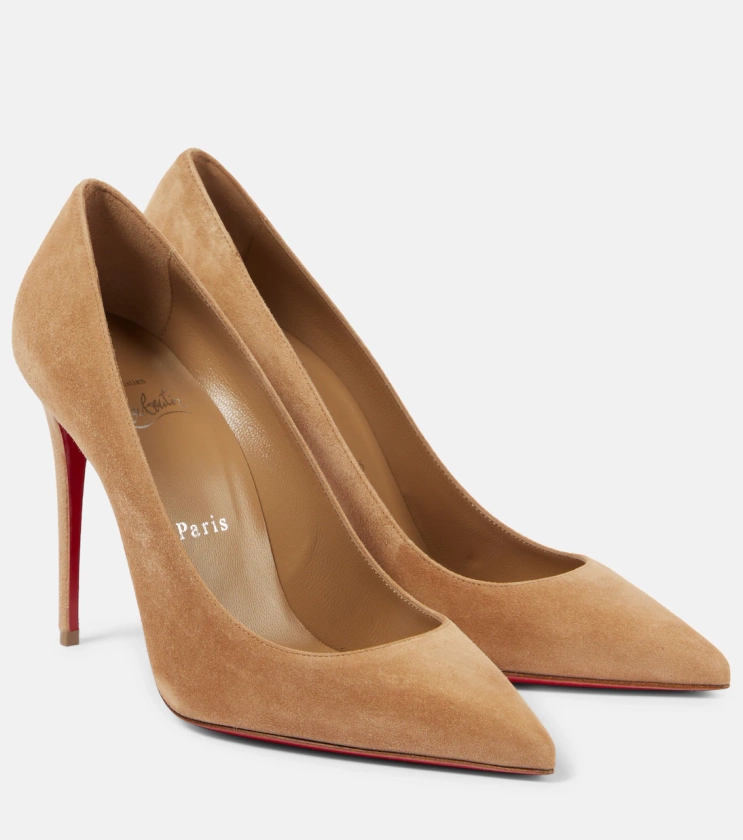 Kate 100 suede pumps in beige - Christian Louboutin | Mytheresa