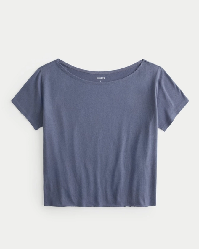 Women's Easy Off-the-Shoulder T-Shirt | Women's Tops | HollisterCo.com