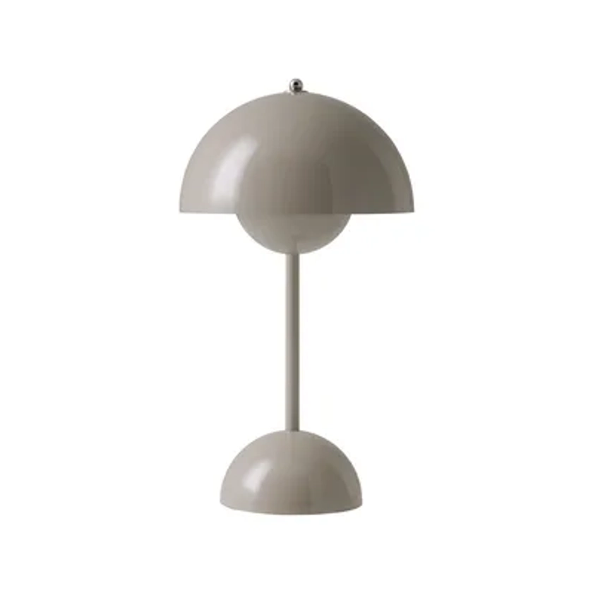 Lampe sans fil rechargeable Flowerpot VP9 plastique gris beige / Ø 16 x H 29 cm - Verner Panton, 1968 - &tradition