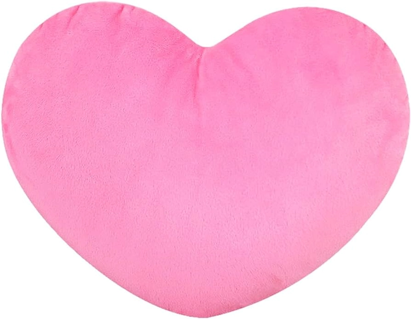 Fadcaer Pink Heart Decorative Pillow, Soft Heart Plush Cushion, Cute Heart Shaped Cushion for Sofa Bed Dining Gifts for Girls Valentine's Day Gift